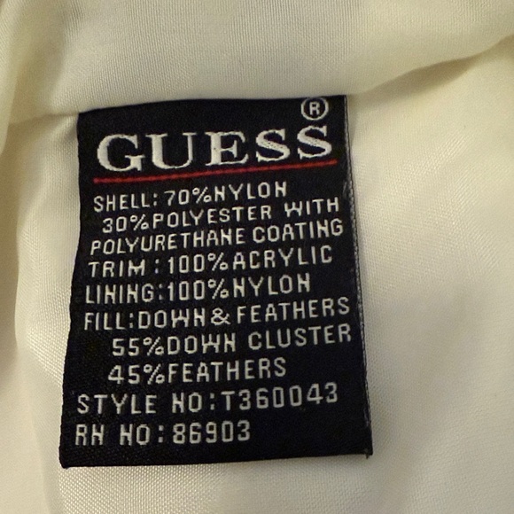 Guess Women's Cream Puffer Jacket 55 % down cluster and 45 % feathers - Picture 11 of 15